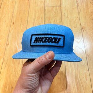 Nike Golf Hat Cap Men's Baby Blue Leather Strapback Thick Embroidered OSFM